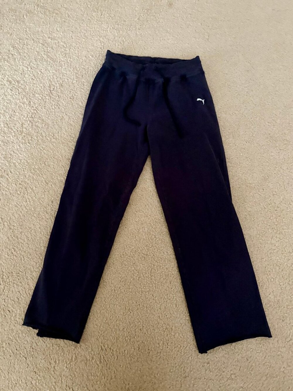 Puma Women's Small Knit Blue Wide Leg Drawstring Pants